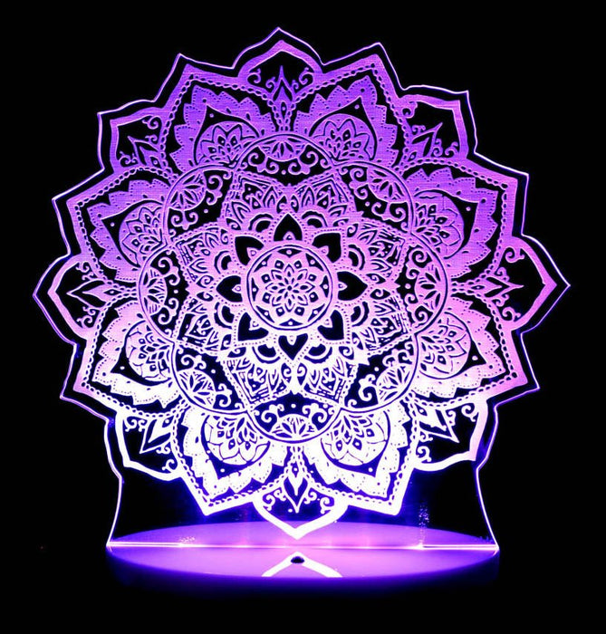 Mandala Flower - 3D LED Night Light 7 Colours + Remote Control - KustomboxNight Lights & Ambient LightingKustomboxStandard