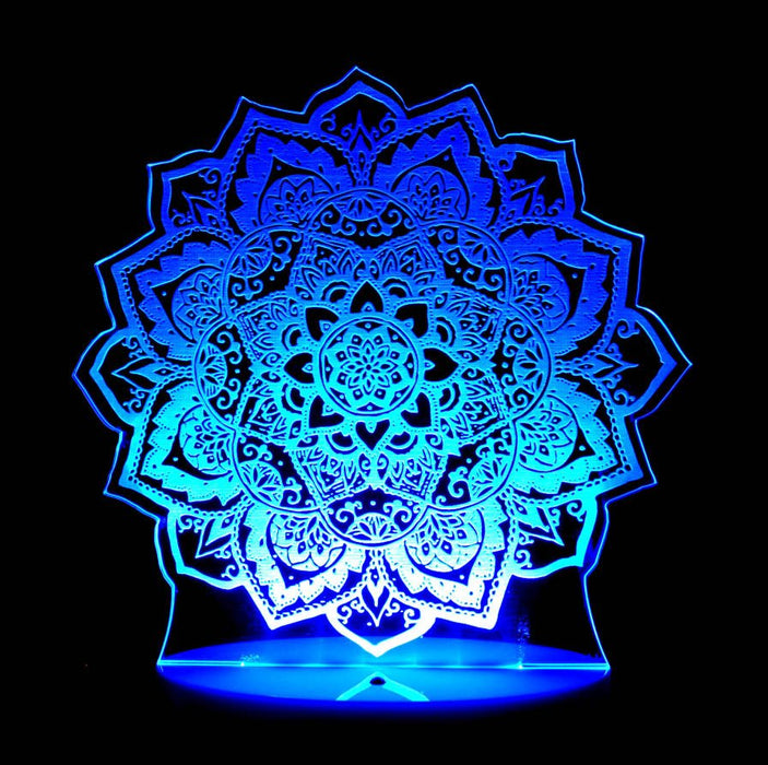 Mandala Flower - 3D LED Night Light 7 Colours + Remote Control - KustomboxNight Lights & Ambient LightingKustomboxStandard