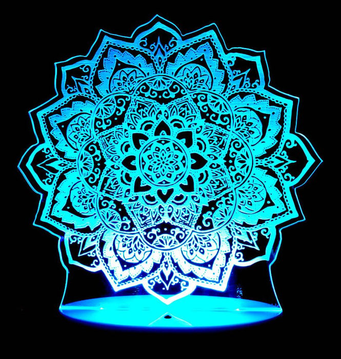 Mandala Flower - 3D LED Night Light 7 Colours + Remote Control - KustomboxNight Lights & Ambient LightingKustomboxStandard