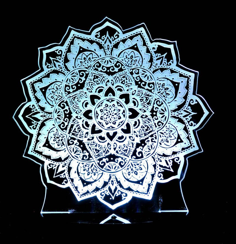 Mandala Flower - 3D LED Night Light 7 Colours + Remote Control - KustomboxNight Lights & Ambient LightingKustomboxStandard