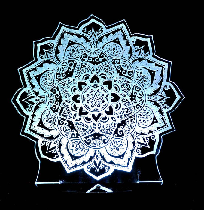 Mandala Flower - 3D LED Night Light 7 Colours + Remote Control - KustomboxNight Lights & Ambient LightingKustomboxStandard