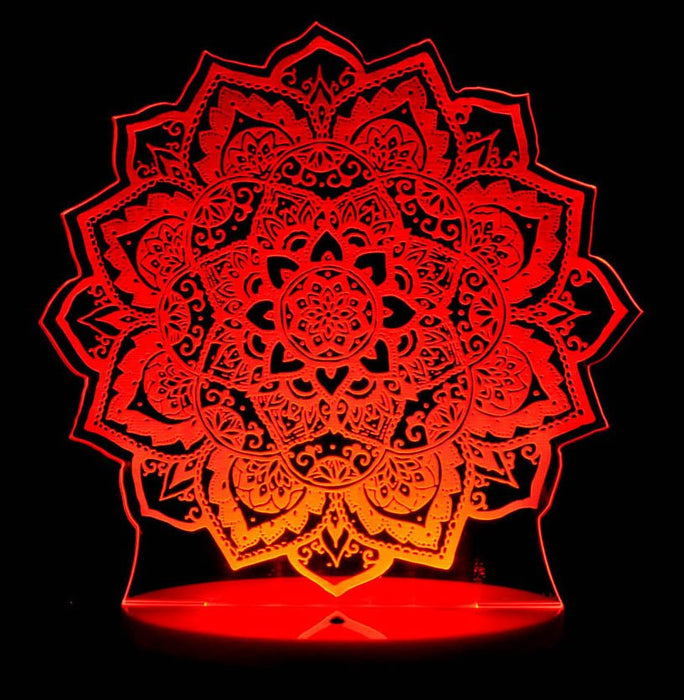 Mandala Flower - 3D LED Night Light 7 Colours + Remote Control - KustomboxNight Lights & Ambient LightingKustomboxStandard