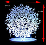 Mandala Flower - 3D LED Night Light 7 Colours + Remote Control - KustomboxNight Lights & Ambient LightingKustomboxStandard