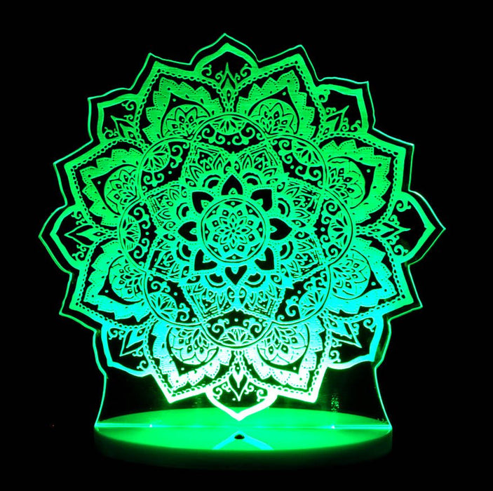 Mandala Flower - 3D LED Night Light 7 Colours + Remote Control - KustomboxNight Lights & Ambient LightingKustomboxStandard