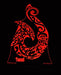 Maori Hei Matau Fish Hook Personlised Name - 3D LED Night Light 7 Colours + Remote Control - Kustombox kiwi