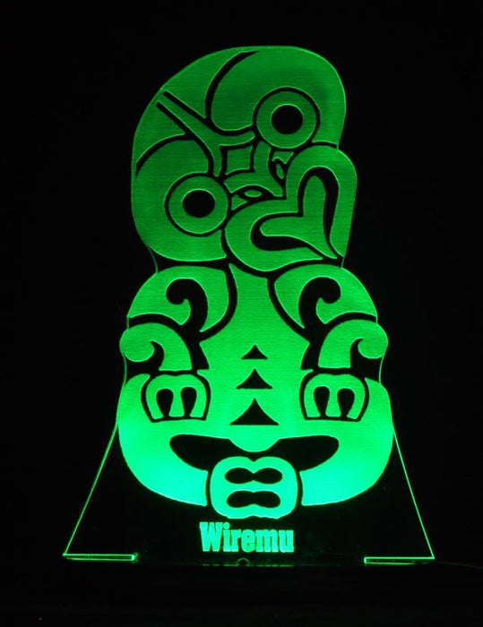 Maori Hei Tiki Personalised Name - 3D LED Night Light 7 Colours + Remote Control - Kustombox kiwi