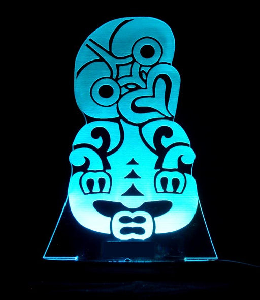 Maori Hei Tiki Personalised Name - 3D LED Night Light 7 Colours + Remote Control - Kustombox kiwi