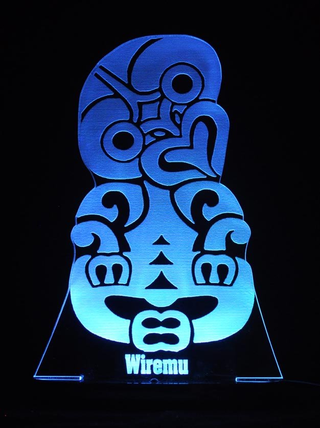 Maori Hei Tiki Personalised Name - 3D LED Night Light 7 Colours + Remote Control - Kustombox kiwi