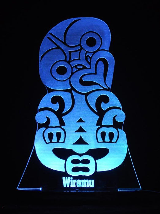 Maori Hei Tiki Personalised Name - 3D LED Night Light 7 Colours + Remote Control - Kustombox kiwi