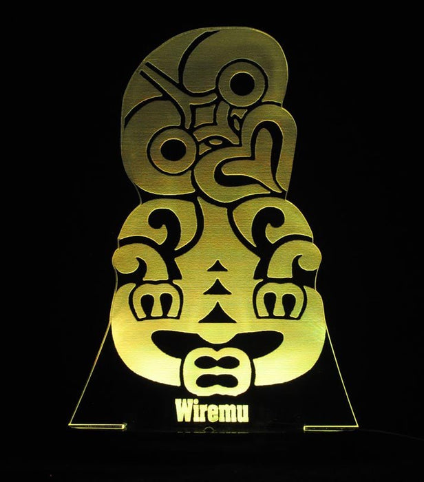 Maori Hei Tiki Personalised Name - 3D LED Night Light 7 Colours + Remote Control - Kustombox kiwi