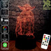 Master Jedi Yoda Star Wars - 3D LED Night Light 7 Colours + Remote Control - Kustombox
