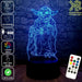 Master Jedi Yoda Star Wars - 3D LED Night Light 7 Colours + Remote Control - Kustombox