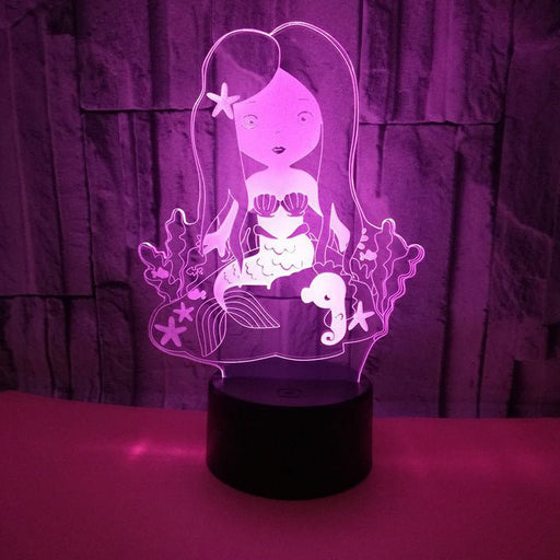 Mermaid Princess - LED Night Light 7 Colours + Remote Control - Kustombox