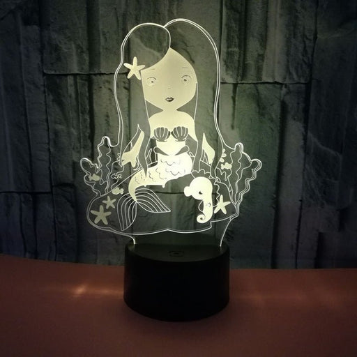 Mermaid Princess - LED Night Light 7 Colours + Remote Control - Kustombox
