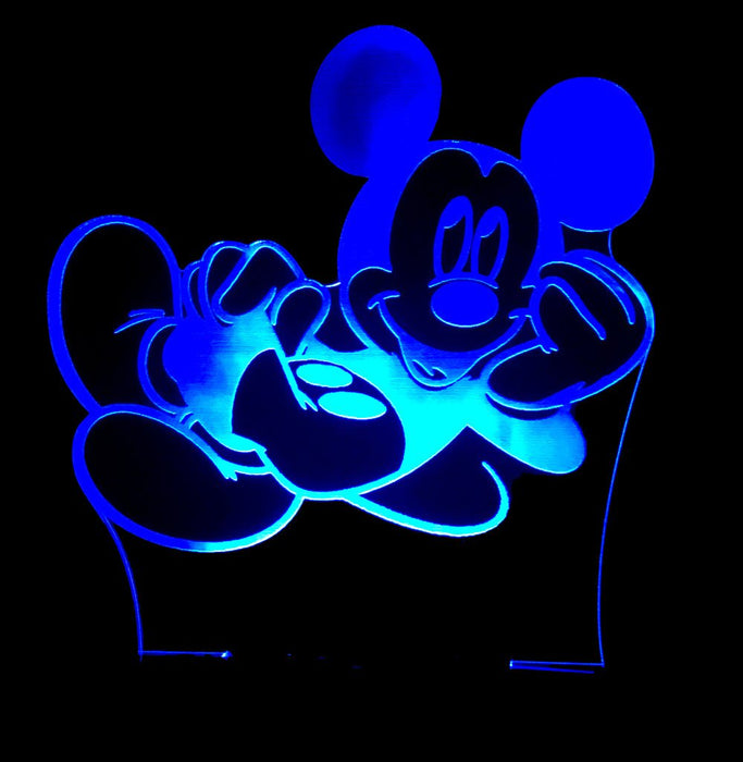 Mickey Mouse Personalised Name - 3D LED Night Light 7 Colours + Remote Control - Kustombox disney
