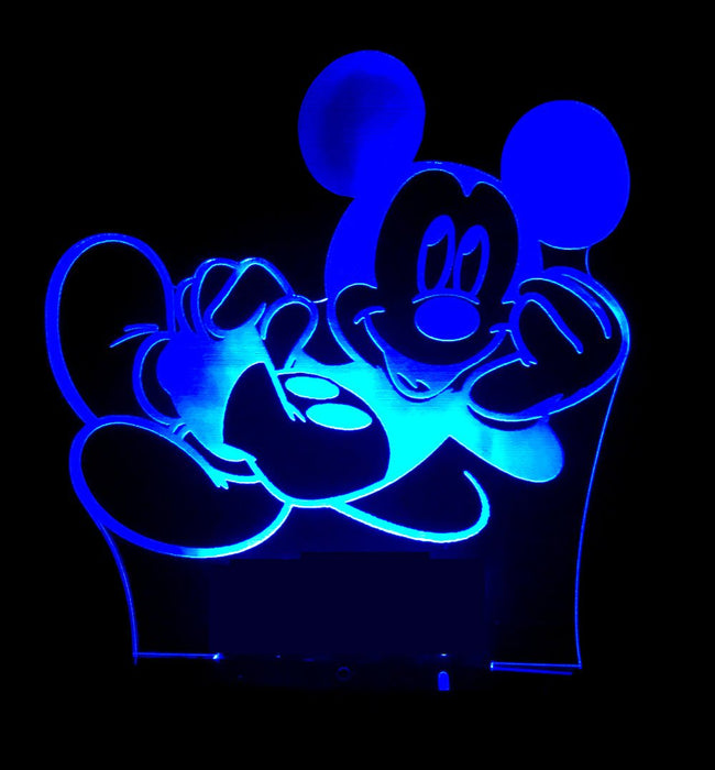 Mickey Mouse Personalised Name - 3D LED Night Light 7 Colours + Remote Control - Kustombox disney