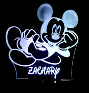 Mickey Mouse Personalised Name - 3D LED Night Light 7 Colours + Remote Control - Kustombox disney
