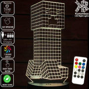 Minecraft Creeper - 3D LED Night Light 7 Colours + Remote Control - Kustombox