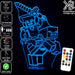 Minecraft Diamond Steve - 3D LED Night Light 7 Colours + Remote Control - Kustombox