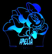 Minnie Mouse Personalised Name - 3D LED Night Light 7 Colours + Remote Control - Kustombox disney