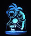 Monkey Jungle Animals Personalised Name - 3D LED Night Light 7 Colours + Remote Control - Kustombox