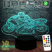 Moto GP Racing Motorbike 3D - LED Night Light 7 Colours + Remote Control - Kustombox