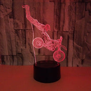 Motocross Dirt Bike Rider 3D - LED Night Light 7 Colours + Remote Control - Kustombox