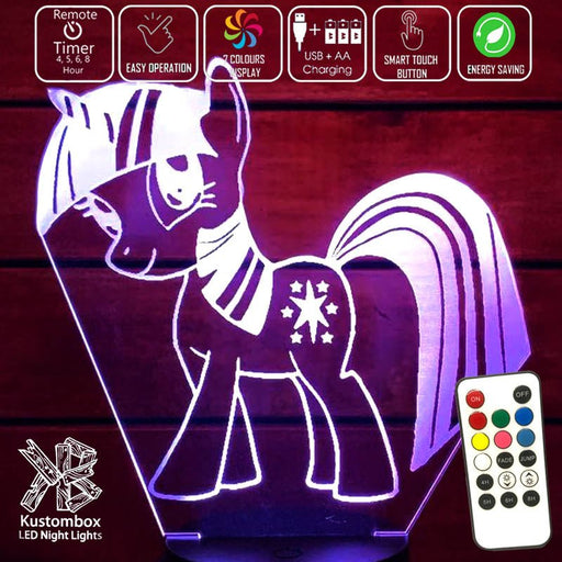 My Little Pony - 3D LED Night Light 7 Colours + Remote Control - Kustombox