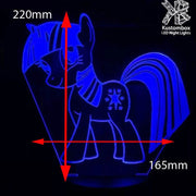 My Little Pony - 3D LED Night Light 7 Colours + Remote Control - Kustombox