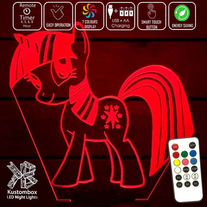 My Little Pony - 3D LED Night Light 7 Colours + Remote Control - Kustombox