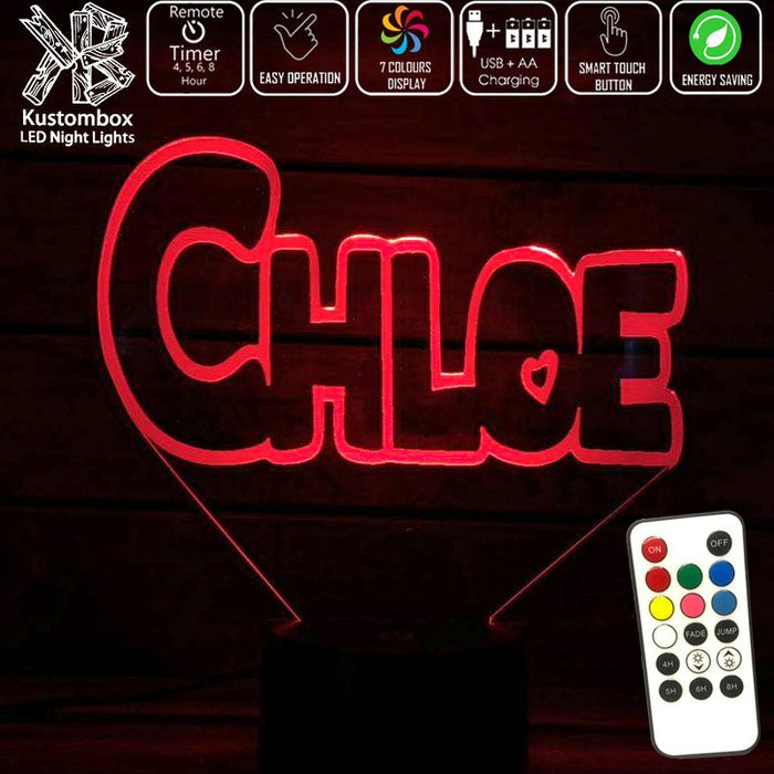 My Little Pony Font Personalised Name 3D LED Night Light 7 Colours + Remote Control - Kustombox