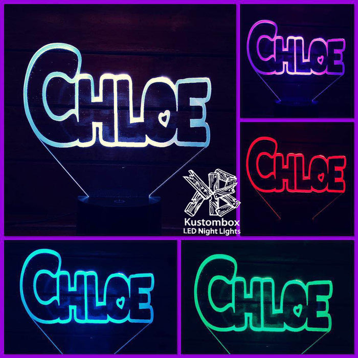 My Little Pony Font Personalised Name 3D LED Night Light 7 Colours + Remote Control - Kustombox