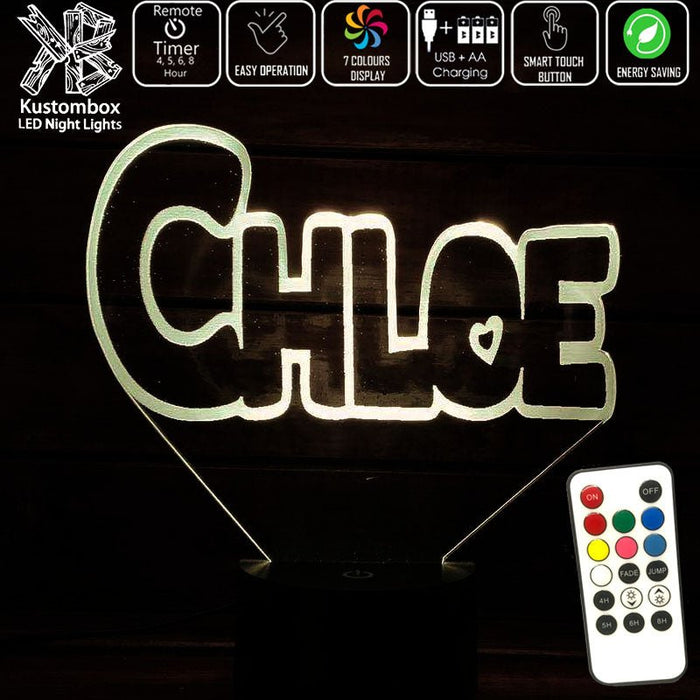 My Little Pony Font Personalised Name 3D LED Night Light 7 Colours + Remote Control - Kustombox