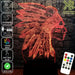 Native American Indian Cheif- 3D LED Night Light 7 Colours + Remote Control - Kustombox