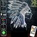 Native American Indian Cheif- 3D LED Night Light 7 Colours + Remote Control - Kustombox