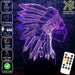 Native American Indian Cheif- 3D LED Night Light 7 Colours + Remote Control - Kustombox