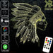 Native American Indian Cheif- 3D LED Night Light 7 Colours + Remote Control - Kustombox