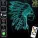 Native American Indian Cheif- 3D LED Night Light 7 Colours + Remote Control - Kustombox