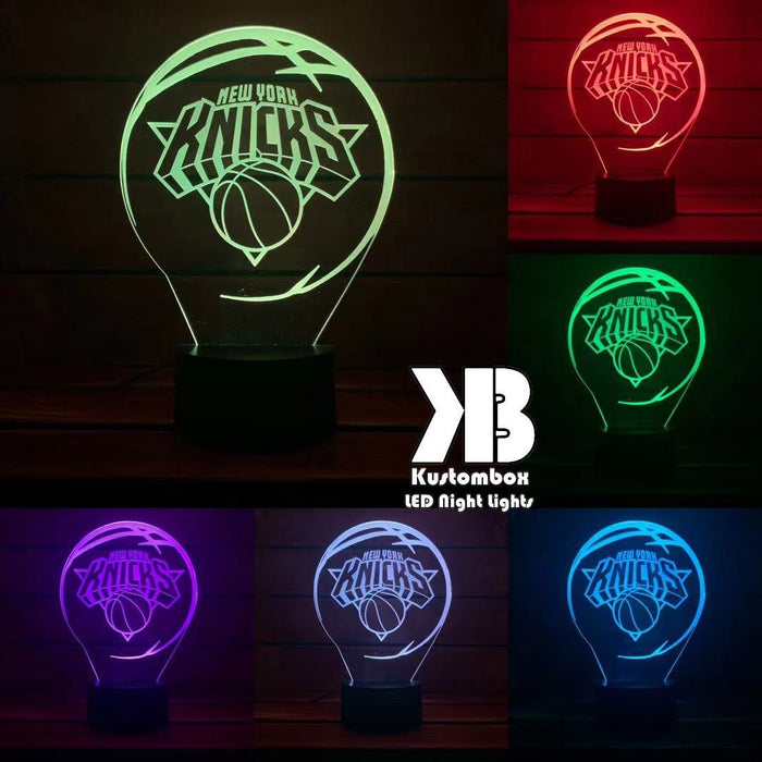 NEW YORK KNICKS NBA BASKETBALL LED Night Light 7 Colours + Remote Control - Kustombox