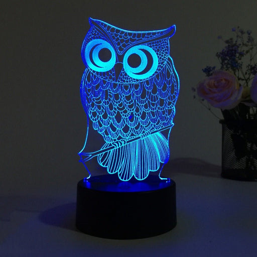 OWL - LED Night Light 7 Colours + Remote Control - Kustombox