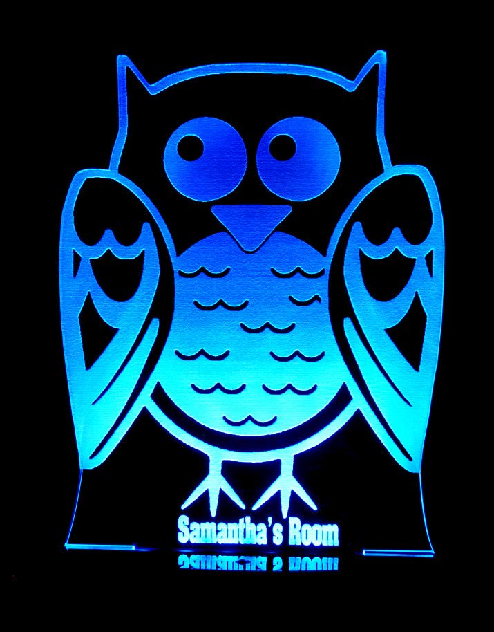 Owl Personalised Name - 3D LED Night Light 7 Colours + Remote Control - Kustombox