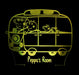 Peppa the Pig Family Bus Personalised Name - 3D LED Night Light 7 Colours + Remote Control - Kustombox
