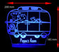 Peppa the Pig Family Bus Personalised Name - 3D LED Night Light 7 Colours + Remote Control - Kustombox