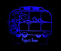 Peppa the Pig Family Bus Personalised Name - 3D LED Night Light 7 Colours + Remote Control - Kustombox
