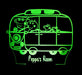 Peppa the Pig Family Bus Personalised Name - 3D LED Night Light 7 Colours + Remote Control - Kustombox
