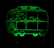 Peppa the Pig Family Bus Personalised Name - 3D LED Night Light 7 Colours + Remote Control - Kustombox