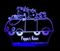 Peppa the Pig Family Car Personalised Name - 3D LED Night Light 7 Colours + Remote Control - Kustombox