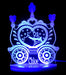 Princess Carriage Kingdom Personalised Name - 3D LED Night Light 7 Colours + Remote Control - Kustombox