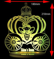 Princess Carriage Personalised Name - 3D LED Night Light 7 Colours + Remote Control - Kustombox