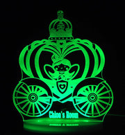 Princess Carriage Personalised Name - 3D LED Night Light 7 Colours + Remote Control - Kustombox